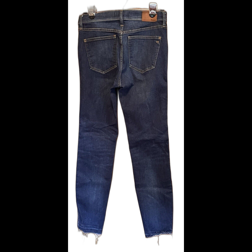 Madewell High Riser Skinny Raw Hem Stretch Denim Jeans Womens 6/28 Blue Classic - Picture 2 of 7